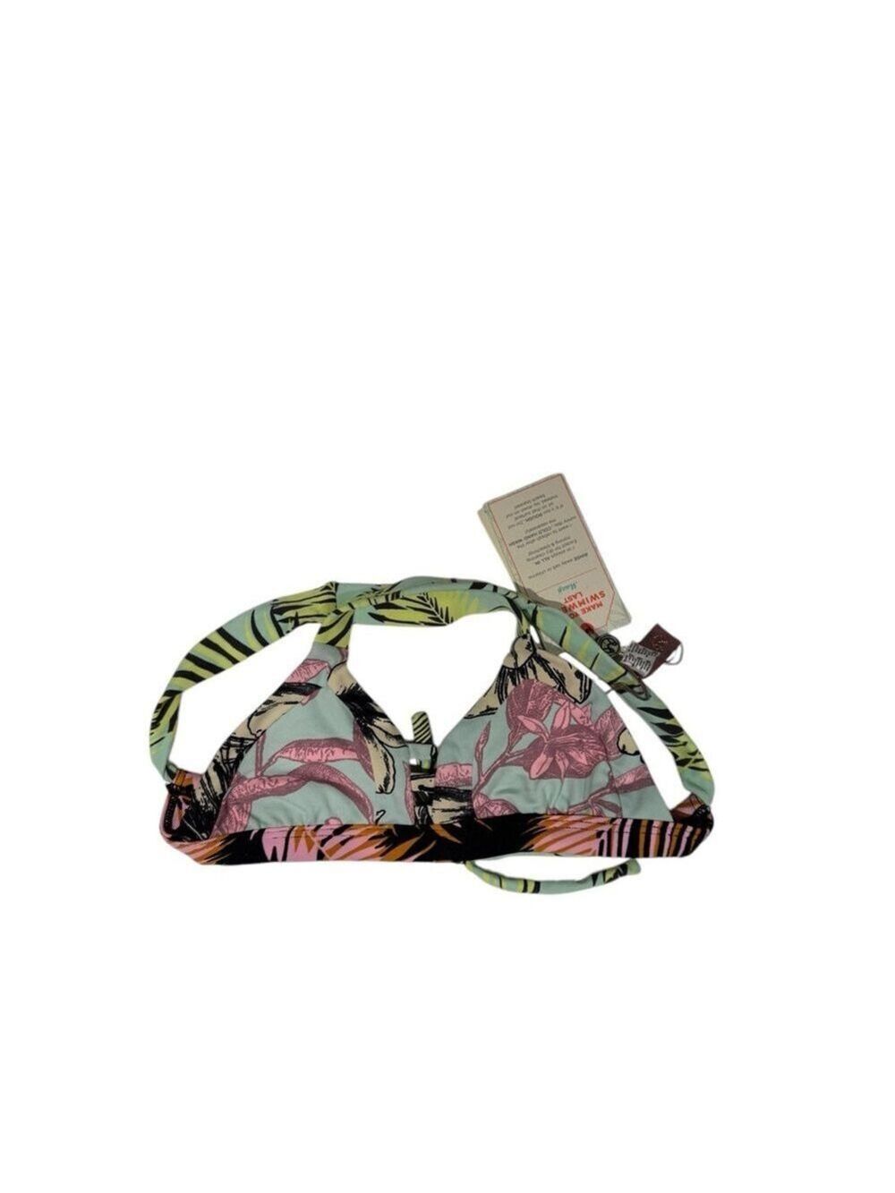 MAAJI Kids Bikini - Pink Tropical Print REVERSIBLE Bikini Top - size 6